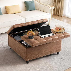 Large Square Storage Ottoman with Lift Top