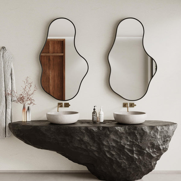 Cloud-Shaped Irregular Wall Mirror with Aluminum Alloy Frame
