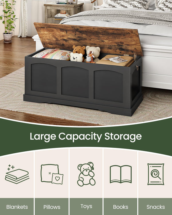 Storage Chest Bench with Lift Lid and Safety Hinge