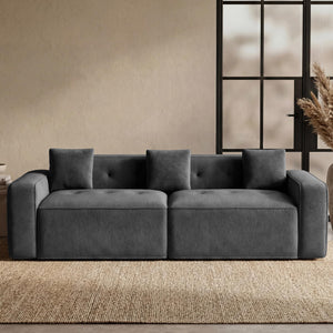 100" Cloud Boneless Loveseat – 2-Seater Chenille Foam Sofa