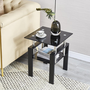 Glass Coffee Table Set of 3 with End Tables – Modern Living Room Furniture
