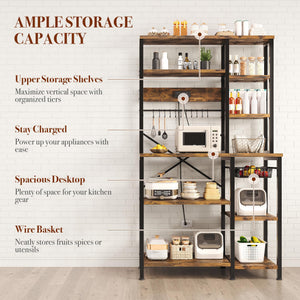6-Tier Kitchen Baker's Rack with Power Outlet