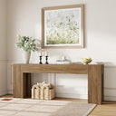 79-Inch Farmhouse Console Table with Wooden Double Base