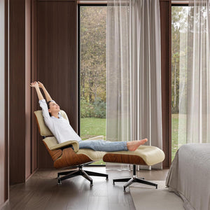 Mid-Century Chaise Lounge Chair with Ottoman