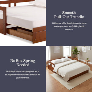 Twin to King Extendable Daybed with Trundle & Storage Drawers