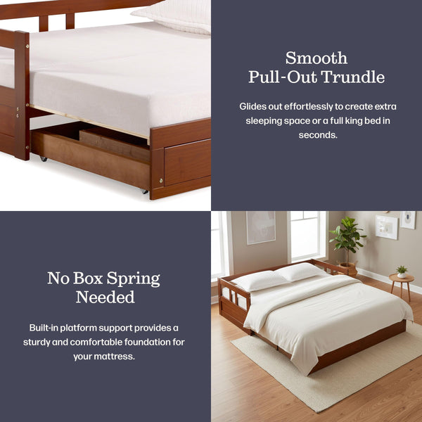 Twin to King Extendable Daybed with Trundle & Storage Drawers