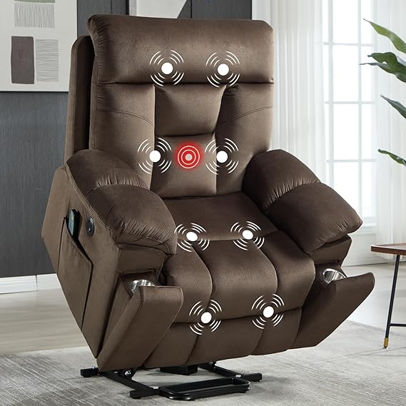 Large Power Lift Recliner Chair with Massage and Heat