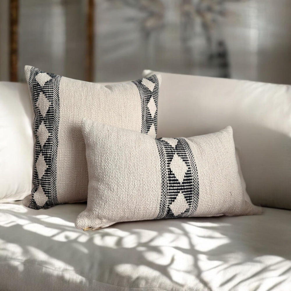 Lumbar Pillow Cover 12x20 – Cotton Textured Accent Cushion