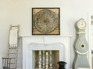 Distressed Grey Wood Grandfather Wall Clock