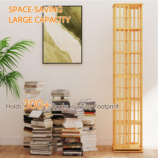6-Tier 360° Rotating Bookshelf Tower