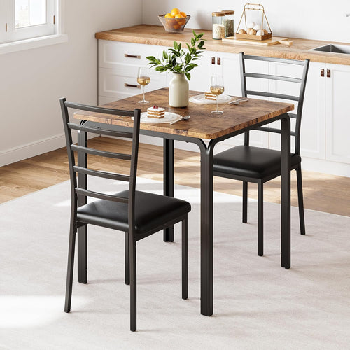 5-Piece Dining Table and Chair Set with Cushioned Chairs
