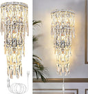 Crystal Wall Sconce Light Fixture – 3-Tier E12 Dimmable Indoor Wall Lamp