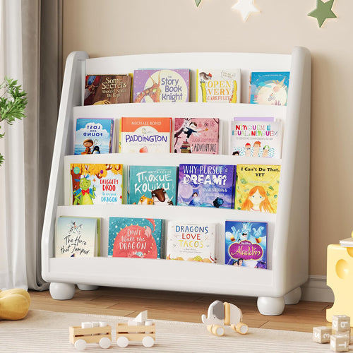 4-Tier Kids Bookshelf with Rounded Corners