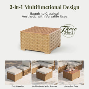 7-Piece Rattan Outdoor Sectional Sofa Set with Coffee Table