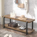 Industrial Entryway Bench with Shoe Storage – 47 Inch
