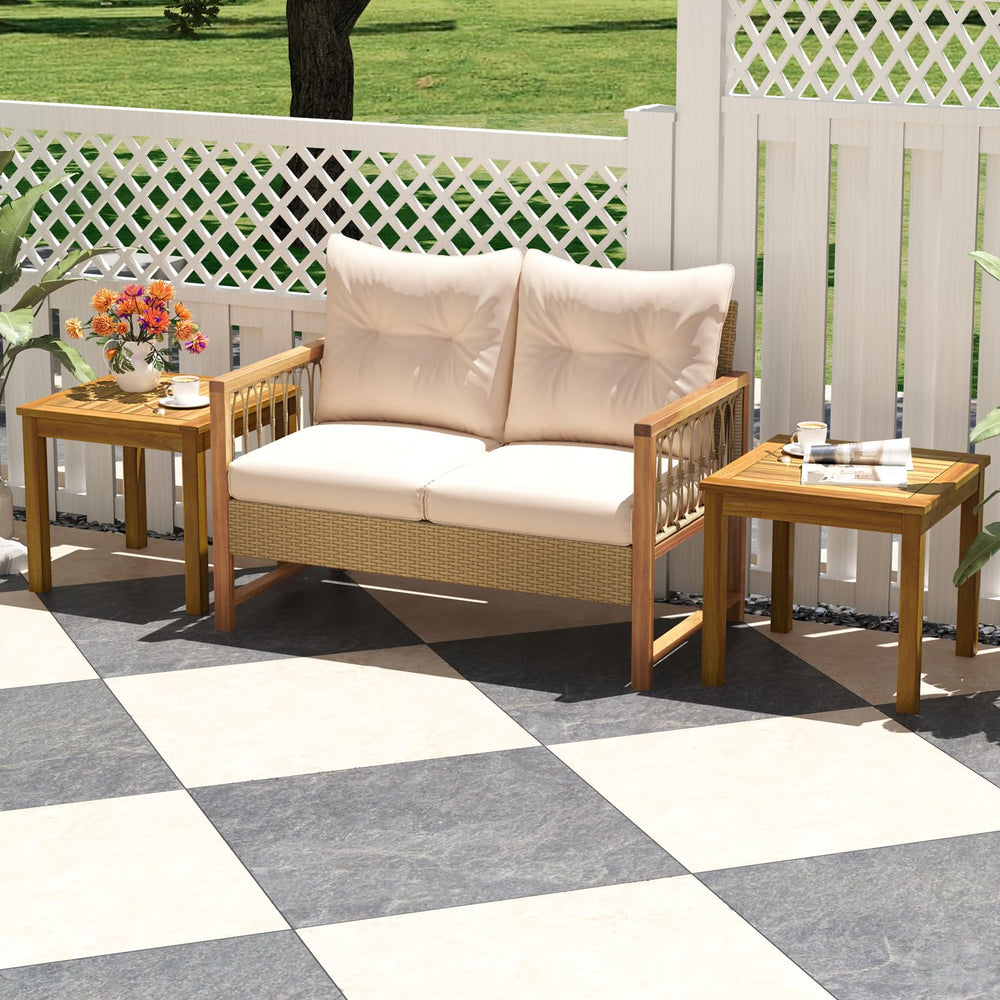 Teak Wood Outdoor Side Table – 20" Square Patio End Table
