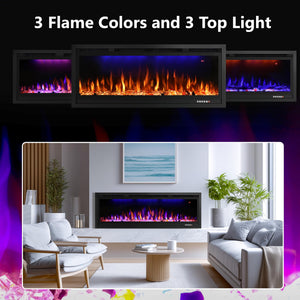 WiFi Electric Fireplace Insert – Wall Mounted & Recessed Linear Heater