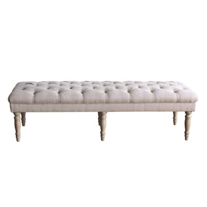 Large Tufted Upholstered Bench