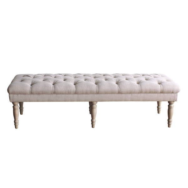 Large Tufted Upholstered Bench