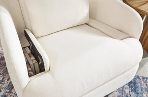 Swivel Glider Rocker Recliner with Hidden Storage – Beige