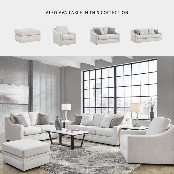 Contemporary Light Gray Loveseat with Accent Pillows