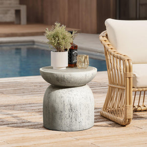 Round MgO Side Table Indoor Outdoor