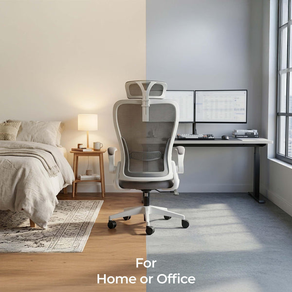 Foldable Ergonomic Mesh Office Chair with Flip-Up Arms