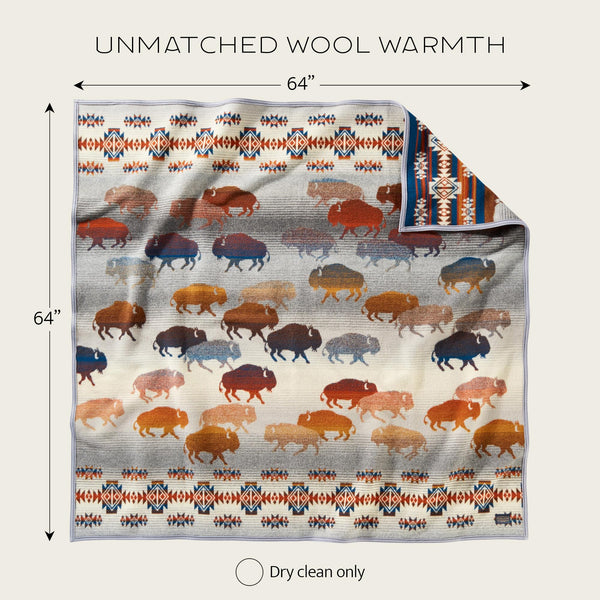 Jacquard Wool Throw Blanket 64x64 – Reversible, All-Season