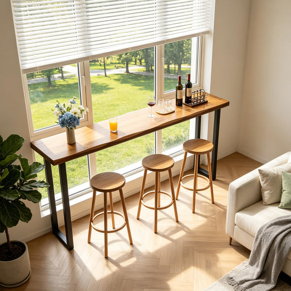 Farmhouse Solid Wood Bar Table, 55.1"