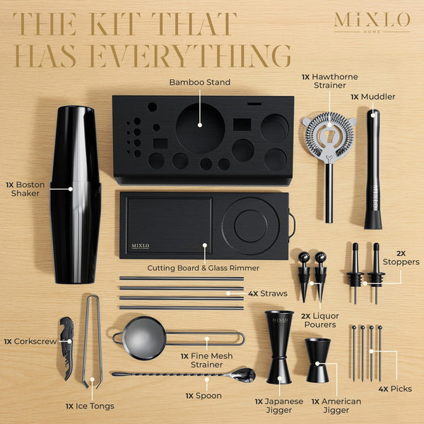 22-Piece Cocktail Shaker & Bartender Kit with Stand