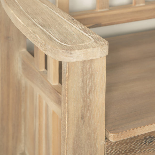 Acacia Wood Storage Bench with Split Seat