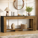 70.9-Inch Farmhouse Console Table with Storage Shelf