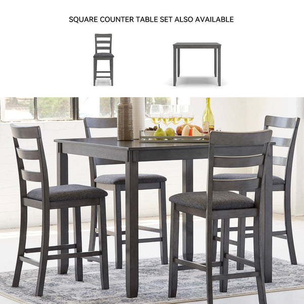 6-Piece Dining Table Set with Bench and Ladderback Chairs