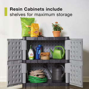 Freestanding Resin Storage Cabinet with Lockable Doors and Shelves