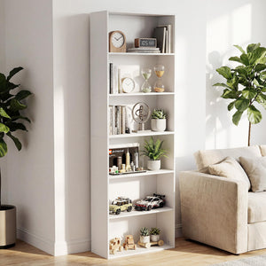 6-Tier Tall Bookshelf – Floor Standing Open Bookcase