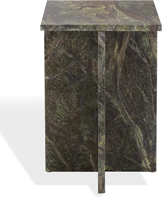 Square Marble Accent Table – Solid Stone Side Table