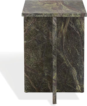 Square Marble Accent Table – Solid Stone Side Table