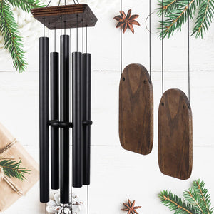 Large Outdoor Wind Chimes – Deep Tone Aluminum Tubes with Ash Wood