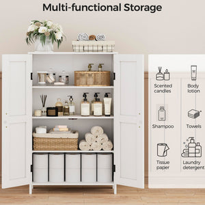 Farmhouse Storage Cabinet with Barn Doors and Adjustable Shelves