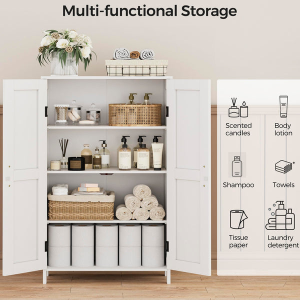 Farmhouse Storage Cabinet with Barn Doors and Adjustable Shelves