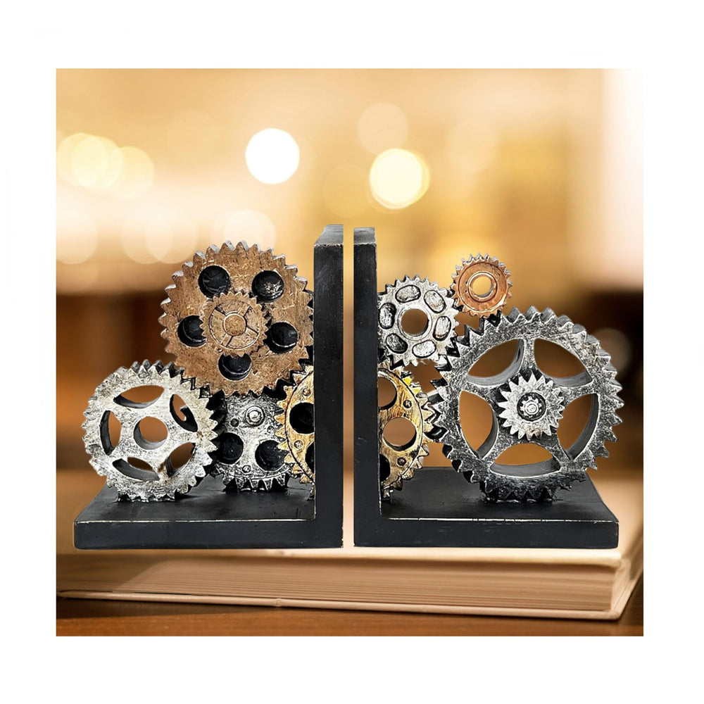 Decorative Gear Bookends Set of 2