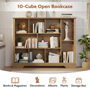10-Cube Storage Organizer Bookshelf – 4-Tier Shelving Unit