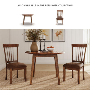 Spindle Back Dining Chairs Set of 2 with Upholstered Microfiber Seat
