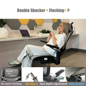 Ergonomic Mesh Office Chair with 3D Lumbar Support, 5D Armrests & 4D Headrest