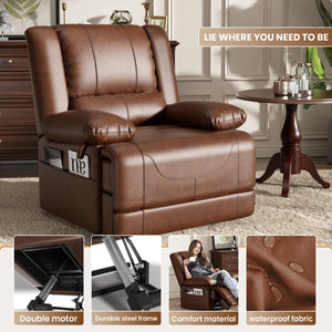 Power Lift Recliner Chair with Dual Motor, Massage & Heat