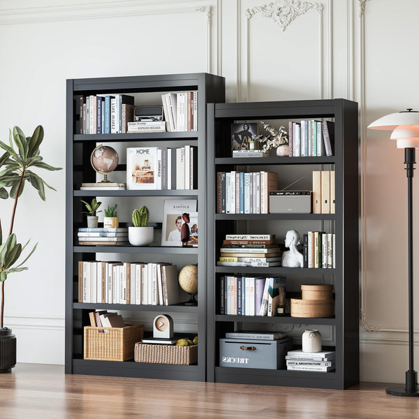 69" Tall Metal 5-Tier Bookcase with Adjustable Shelves