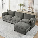 L-Shaped Modular Sectional Sofa with Reversible Ottoman