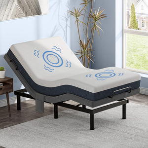 Adjustable Bed Frame with Massage, USB Ports & Wireless Remote – Twin XL / Split King