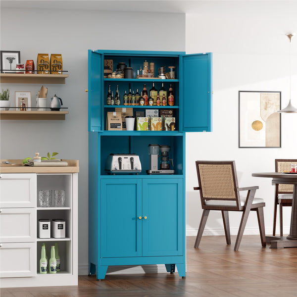 69" Metal Pantry Cabinet with Adjustable Shelves