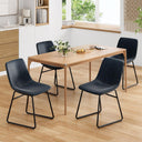 Faux Leather Dining Chairs Set of 2 with Metal Legs